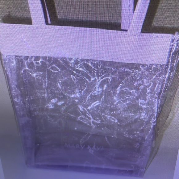 Mary Kay cosmetics purple gift bag transparent makeup merchandise product handle - Picture 5 of 8